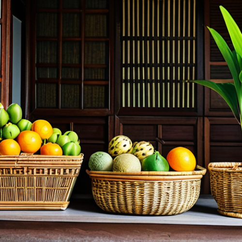Home 17 수공예 바스켓 디자인 - **
"A variety of handcrafted baskets made from natural materials like bamboo, water hyacinth, and r...
