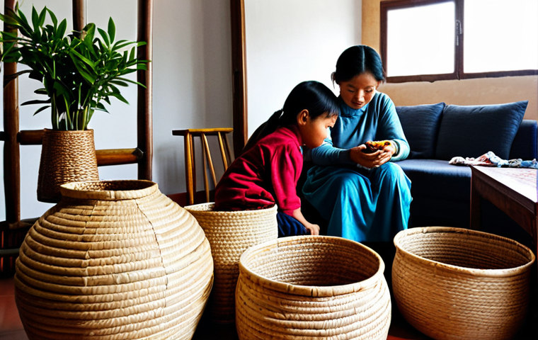 수공예 바스켓 디자인 - **

"A variety of handcrafted baskets made from natural materials like bamboo, water hyacinth, and r...