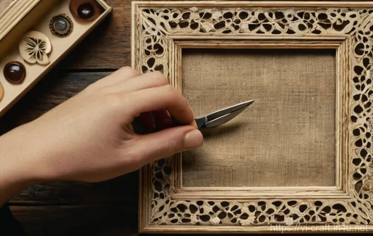 수공예 액자 제작 - Prompt 1: Vintage Charm Photo Frame Crafting**