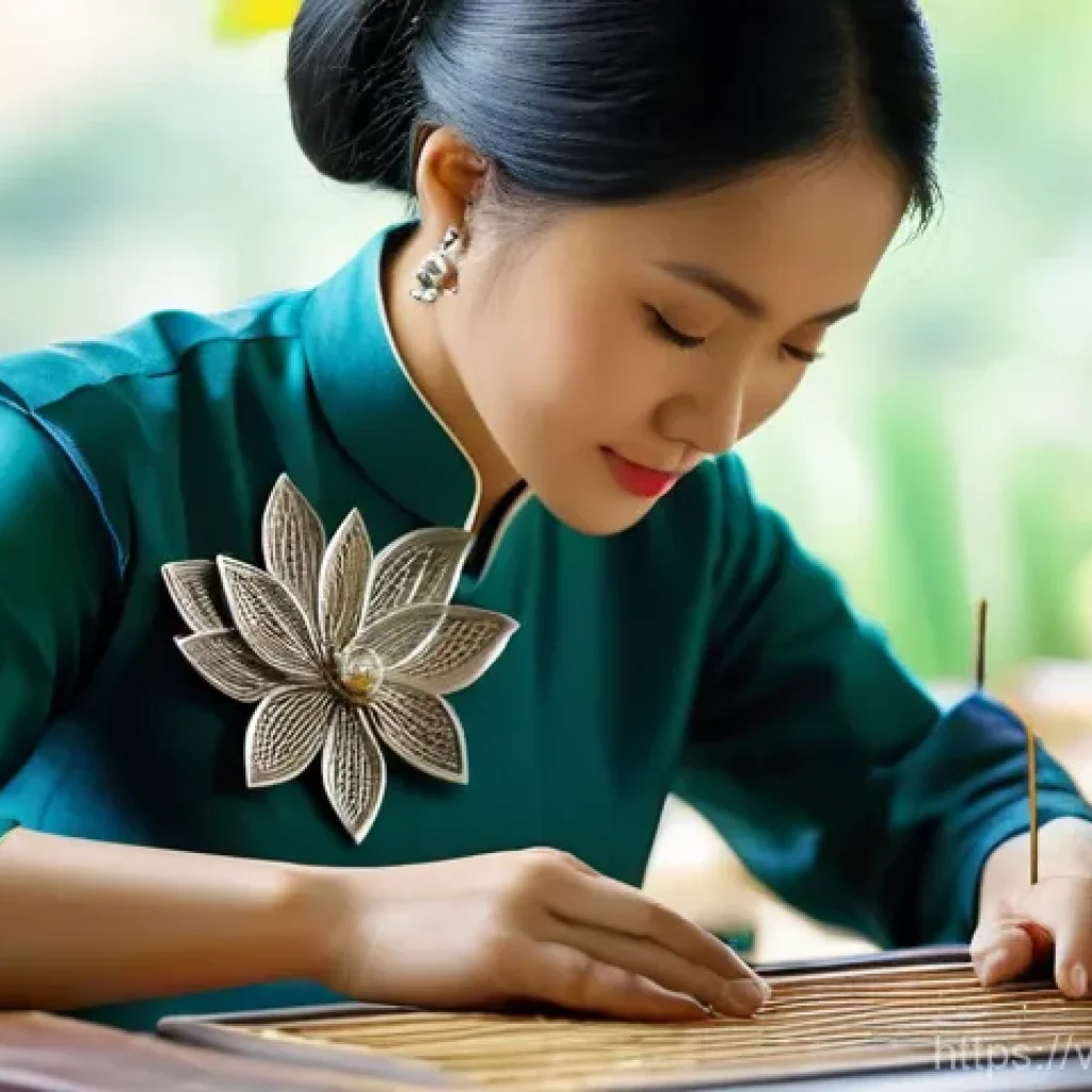 수공예 온라인 쇼핑몰 운영 - **Prompt 1: Vietnamese Artisan Crafting Intricate Silver Jewelry with Cultural Motifs**
A close-...