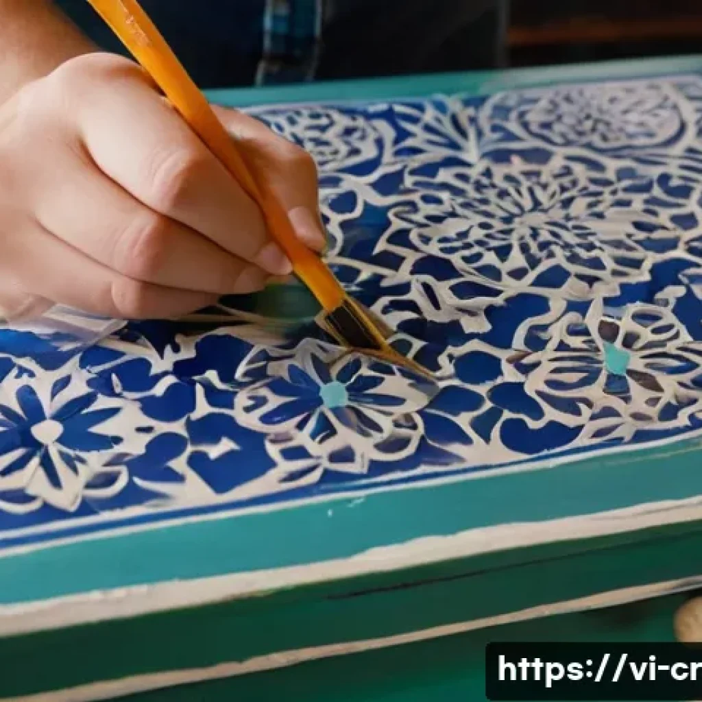 수공예 스텐실 아트 - **Prompt 1: Rustic Table Transformation**
    "A young person, around 20 years old, with casual clot...